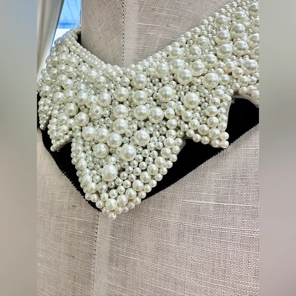 Dave & Johnny black velvet  w/white beads. GORGEOUS!SZE 11/12 GREAT CONDITION - Picture 7 of 15